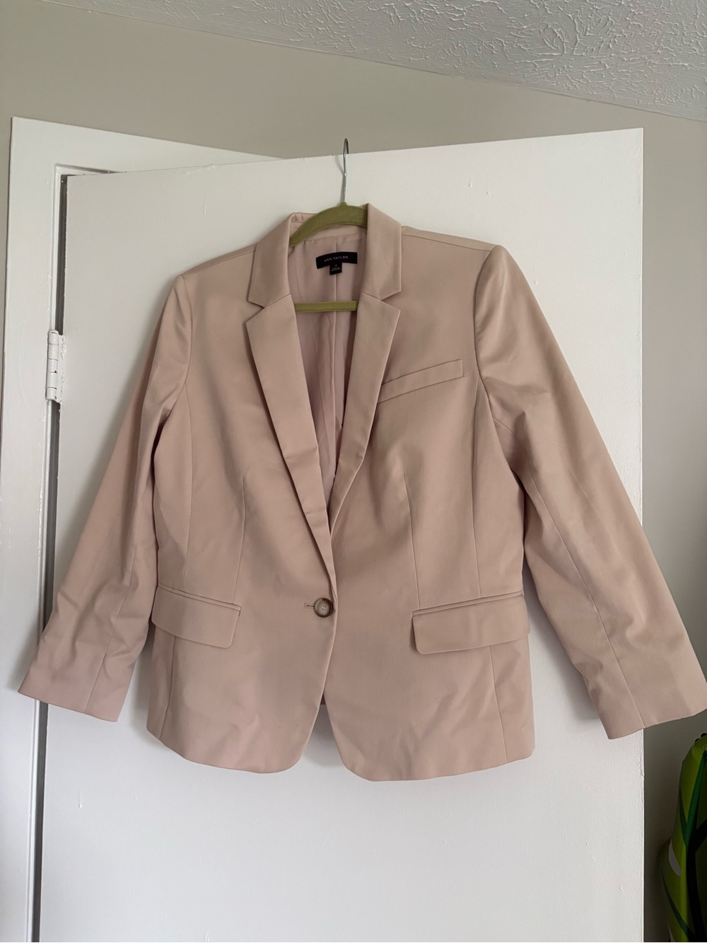 Ann Taylor Beige Single-Button Blazer